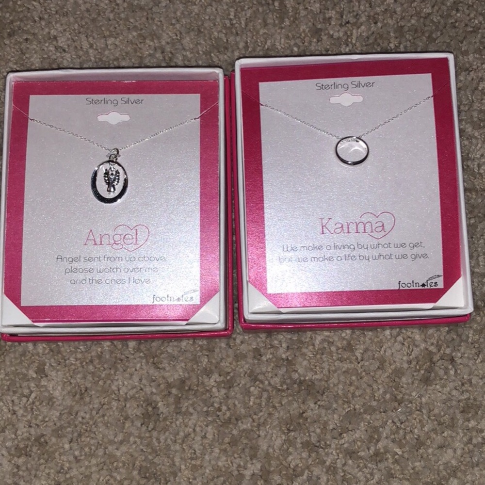 Affirmation necklace “karma” and “angel”
